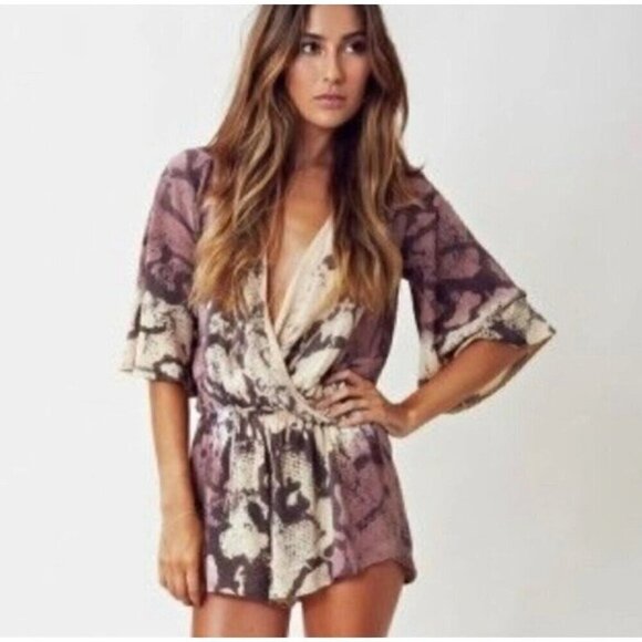 Blue Life Beachy Vacation Snakeskin Romper - Size: Small - Picture 1 of 8